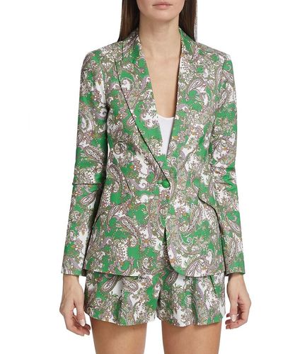 L'Agence Chamberlain Paisley Blazer - Green