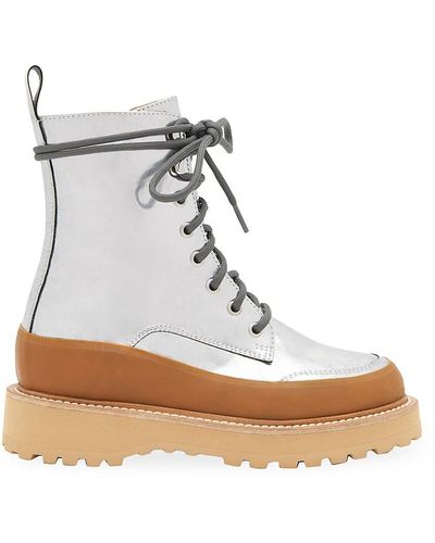 Ulla Johnson Etna Shearling-lined Lace-up Boots - White