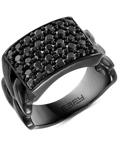 Effy 925 Sterling Silver & Black Spinel Ring