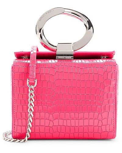 Rebecca Minkoff Croc Embossed Leather Crossbody Bag - Pink