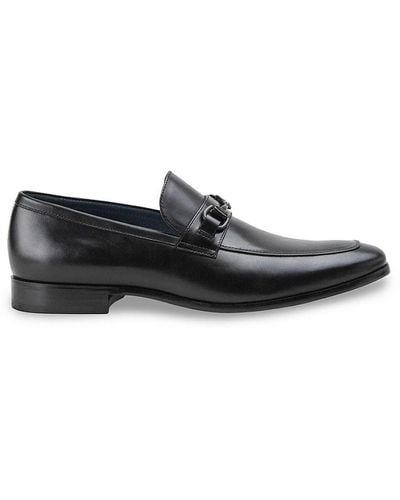 Blake McKay Savine Leather Bit Dress Loafers - Black
