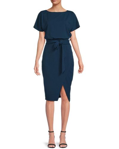 Kensie Dolman Sleeve Midi Dress - Blue