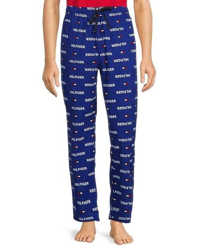 Tommy Hilfiger Plaid-print Pyjama Trousers - Blue