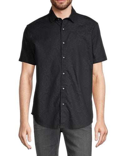 Robert Graham 'Bayview Classic Fit Short Sleeve Shirt - Black