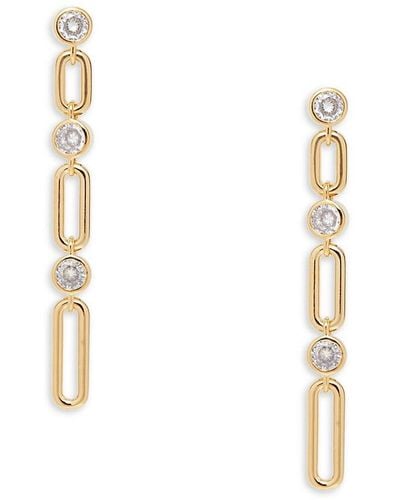Adriana Orsini 18k Goldplated & Cubic Zirconia Drop Earrings - White