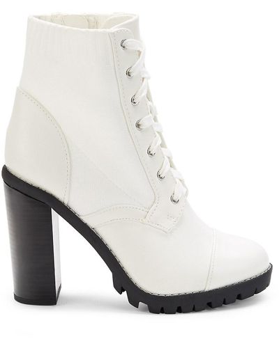 BCBGeneration Pilas Block Heel Oxford Booties - White