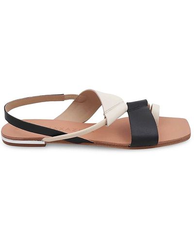 BCBGMAXAZRIA Marlin Leather Flat Sandals - Multicolor