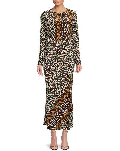 Adriana Iglesias Jodie Silk Chiffon Maxi Dress - Brown