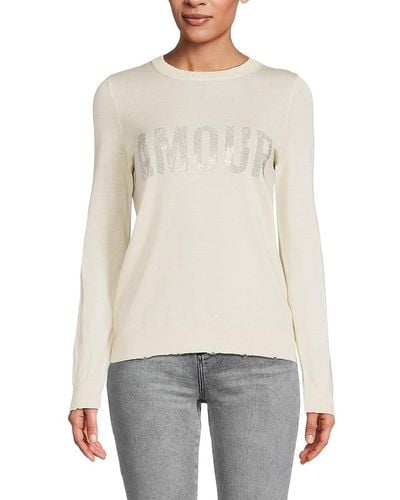 Zadig & Voltaire Miss Amour Strass Studded Jumper - White