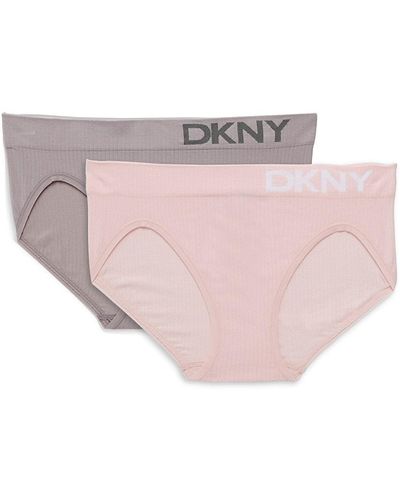 St. John Dkny 2-pack Ribbed Bikini Panties - Pink