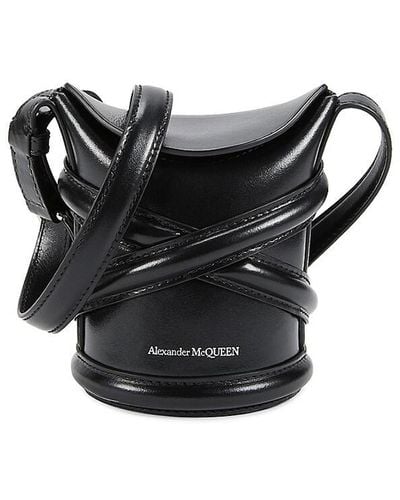 Alexander McQueen Mini Curve Leather Crossbody Bag - Black
