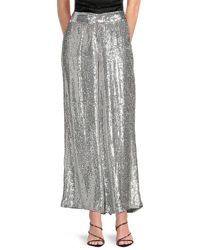 Twp Adieu Sequin Flare Trousers - Grey