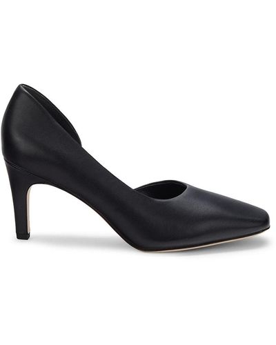 Vince Tiana Point-Toe Leather Court Shoes - Black