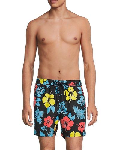 CALVIN KLEIN - Men's surf swim shorts with monogram - Blue