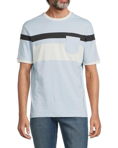 Ben Sherman Striped Pocket T Shirt - Blue