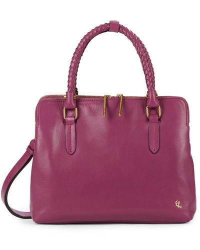 Elliott Lucca Leather Shoulder Bag - Purple