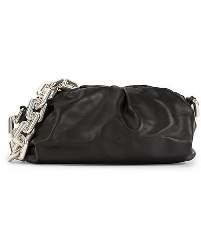 Bottega Veneta Leather Chain Shoulder Bag - Black