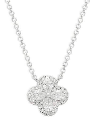 Saks Fifth Avenue 14K & Diamond Clover Pendant Necklace - Multicolour