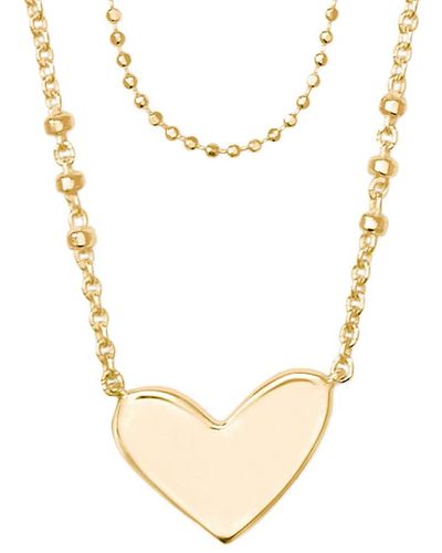 Kendra Scott Ari 18k Gold Vermeil Sterling Silver Multilayer Heart Necklace - White