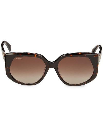 Max Mara 58mm Square Shield Sunglasses - Multicolor