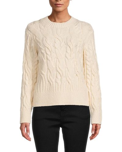 Vince Crimped Cable Knit Sweater - White