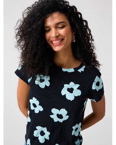 Sanctuary The Perfect Tee Aqua Flower Pop - Black