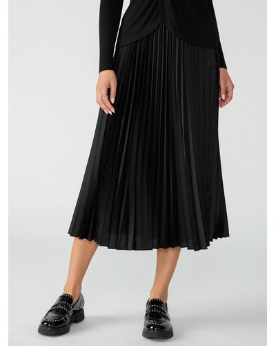 Sanctuary Everyday Pleated Satin Skirt Black