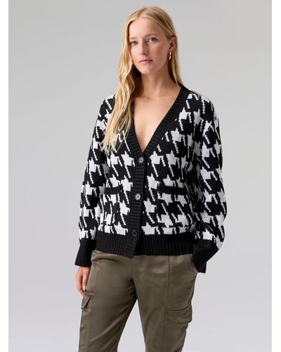 Sanctuary Warms My Heart Cardi Pulse Houndstooth - Black