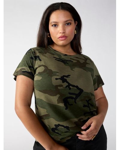 Sanctuary The Perfect Tee Hiker Camo Inclusive Collection - Green
