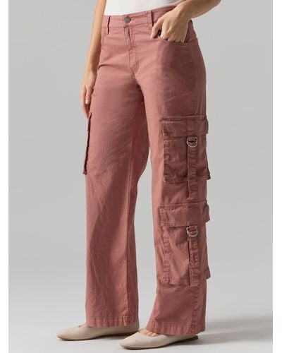 Sanctuary Y2k Strappy Cargo Standard Rise Pant Ash Rose - Red