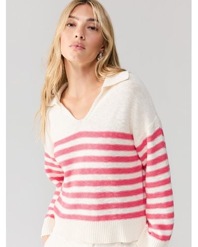 Sanctuary Perfect Timing Sweater Flushed Stripe - Pink