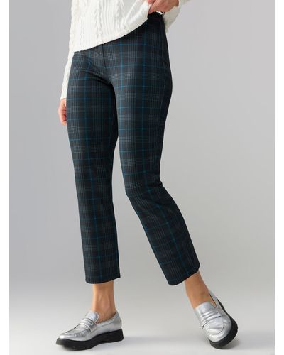 Sanctuary Carnaby Kick Crop Semi High Rise Blue Moon Plaid - White