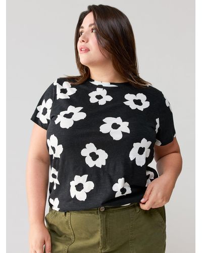 Sanctuary The Perfect Tee Flower Pop Inclusive Collection - Black