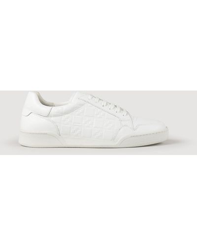 Sandro Sneakers en cuir embossé square cross - Blanc
