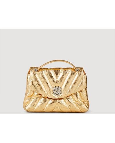 Sandro Quilted Metallic Leather Bag