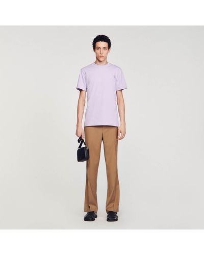 Sandro Cotton T-Shirt - Purple