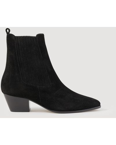 Sandro Boots en cuir à élastiques - Noir