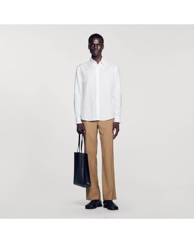 Sandro Cotton And Linen Shirt - White