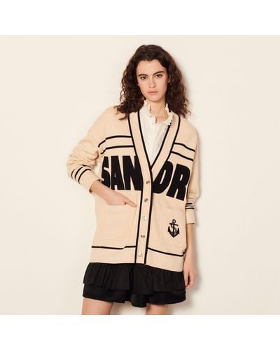 Sandro Cardi-coat oversize bicolore - Neutre