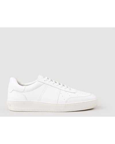 Sandro Sneakers en cuir de tannerie certifiée - Blanc