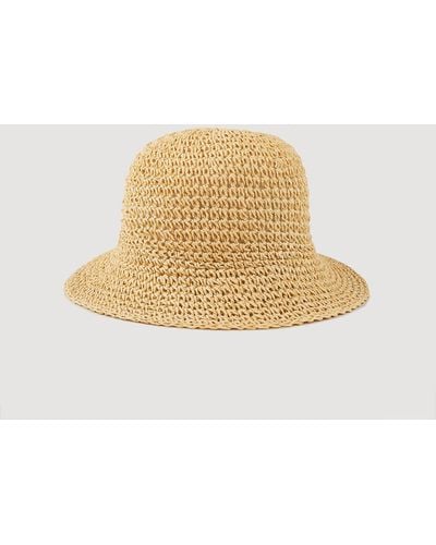 Sandro Crochet-Effect Bucket Hat - Natural