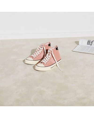 Sandro Leather High-Top Trainers - Pink