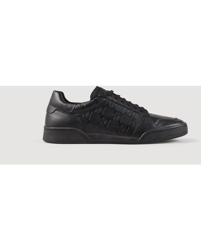 Sandro Sneakers en cuir embossé square cross - Noir