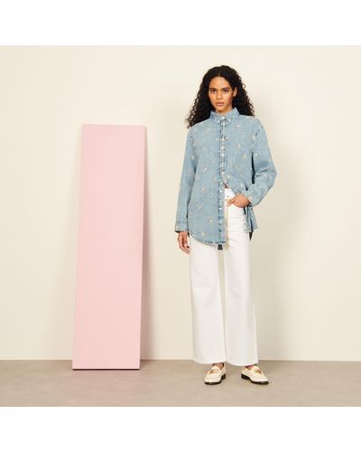 Sandro Embroidered Shirt - Blue