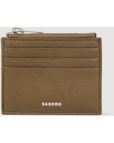 Sandro Porte carte en cuir - Neutre