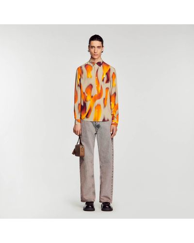 Sandro Flame Pattern Shirt - Orange
