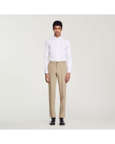 Sandro Fitted Stretch Cotton Shirt - White