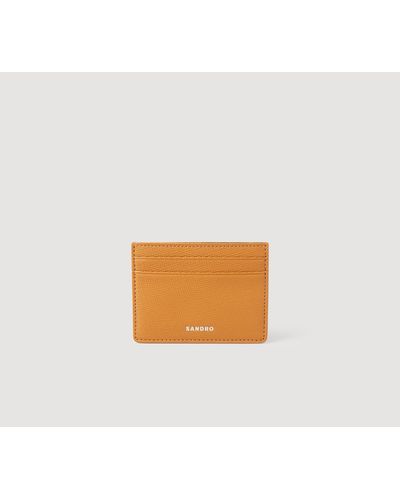 Sandro Leather Card Holder - Orange