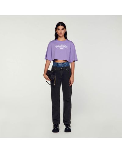 Sandro Cropped T-Shirt - Purple