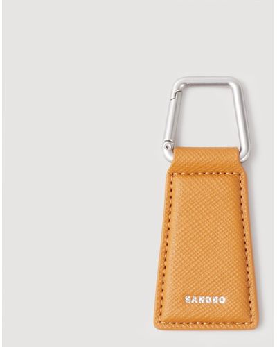 Sandro Leather Key Ring - White